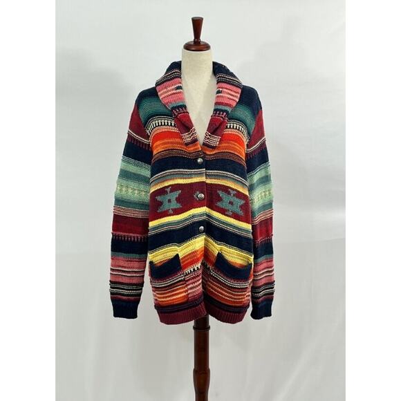 POLO RALPH LAUREN Sz XL Shawl Cardigan Long Sleeve Beacon Southwest - Picture 11 of 12